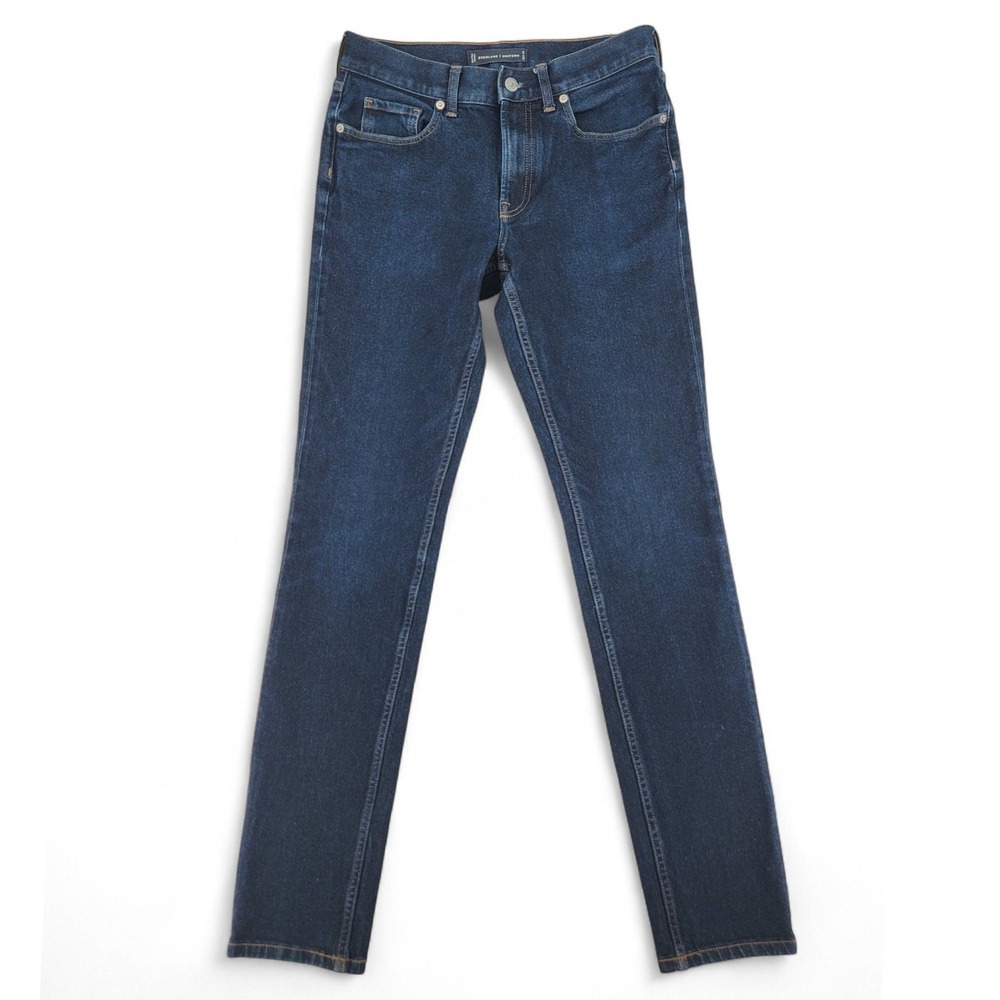 Everlane Mens Uniform Jeans 30x34 Slim Fit Organic Cotton Stretch Dark Wash EUC